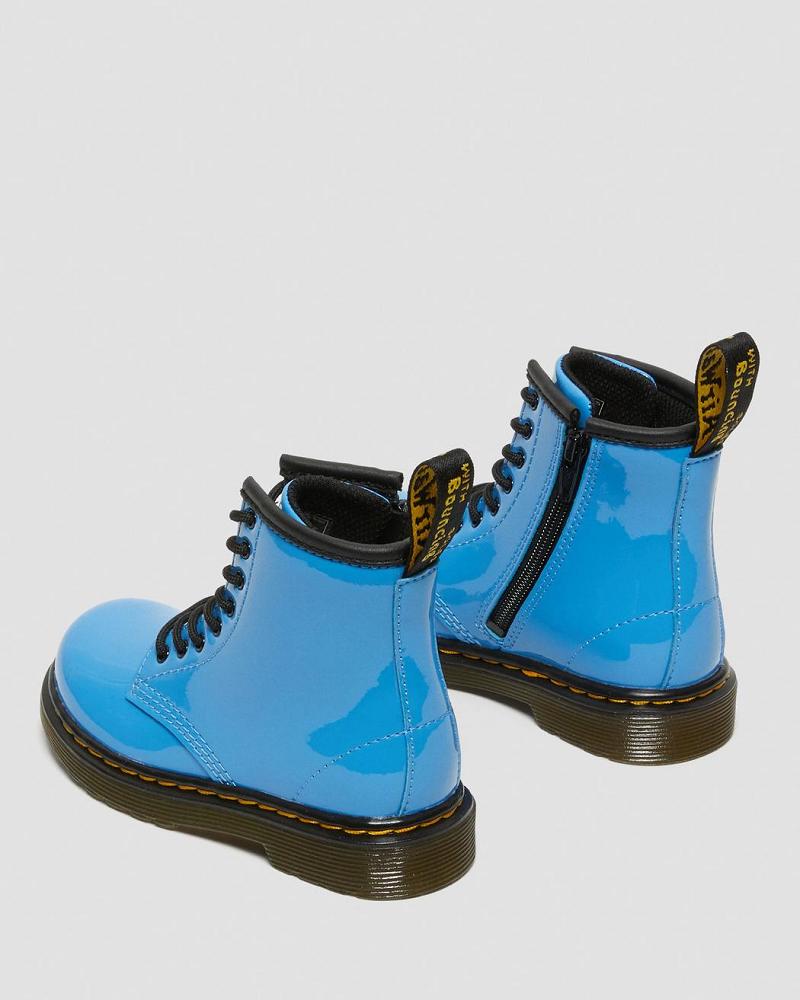 Blue Kids' Dr Martens Toddler 1460 Patent Leather Lace Up Boots | CA 700GSO